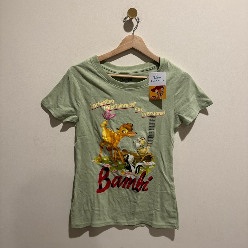 NWT Disney Bambi light green sage vintage graphic t shirt top